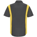 Workwear Outfitters Men's Short Sleeve Perform Plus Shop Shirt w/ Oilblok Tech Charcoal/Yellow, Large SY42CY-SS-L